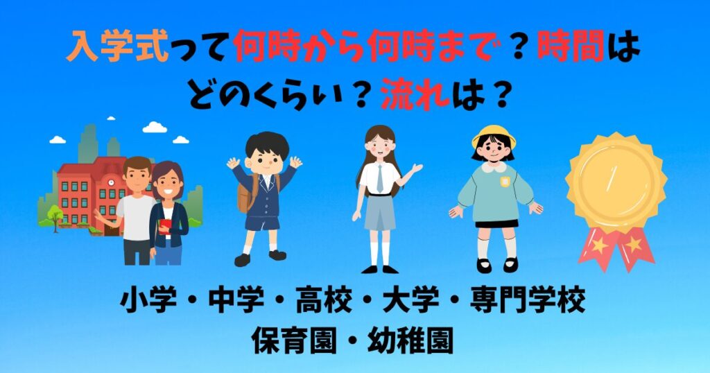 入学式は何時から何時までかを紹介している画像